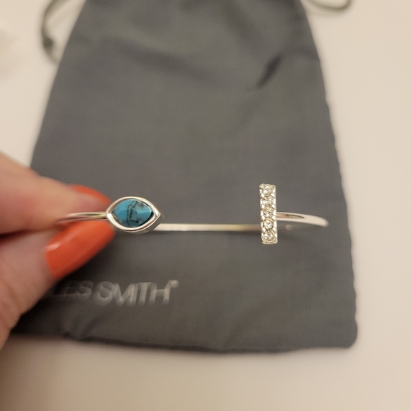 NEW Jules Smith Pave Bar + Stone Crystal Cuff - Picture 2 of 6